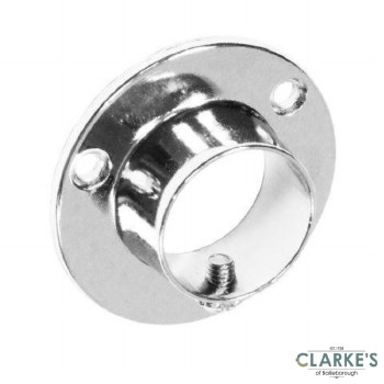 Securit Chrome End Socket with Grub Screw 25mm Pack of 2