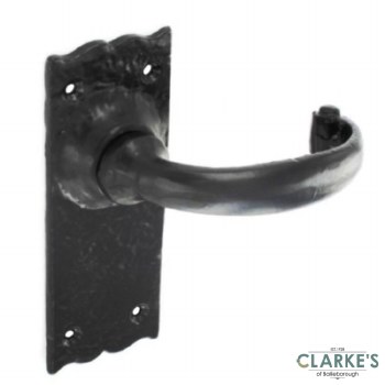 Securit Antique Latch Door Handle Set Black