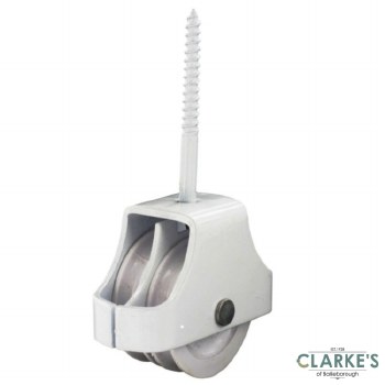 Securit Double Screw-in Pulley White