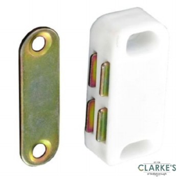 Securit Magnetic Door Catch White