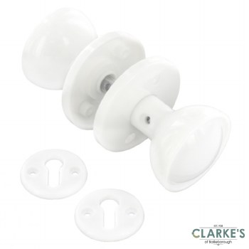 Securit Mortice Lock Plastic Door Knob Set White