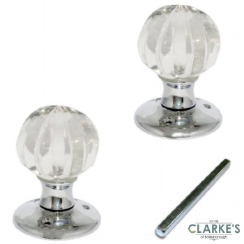 Securit Pumpkin Glass Mortice Knob Set