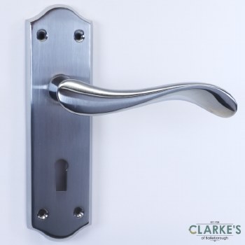 Charlotte Scroll Lock Door Handle Pack Chrome