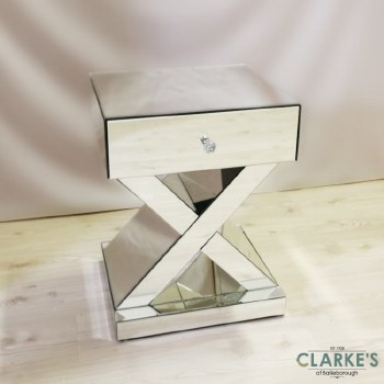 Signorina X Mirrored Lamp Table with Drawer