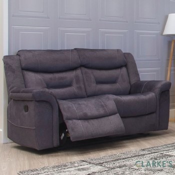 Silvano 2 Seater Recliner Sofa Grey
