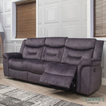 Silvano 3 Seater Recliner Sofa Grey