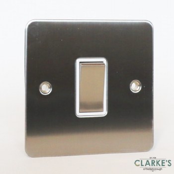 Sinoe 1 Gang Plate Light Switch Brushed Steel