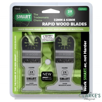 Smart Multi-Tool Rapid Wood & Plastic Blade Set 32mm 63mm