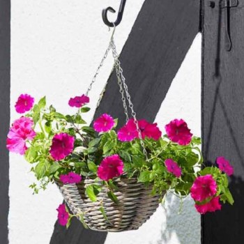 Oceana - Faux Rattan Flower Planting Basket 14"