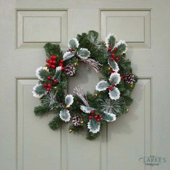 Holly Berry LED Lit Wreath 40 cm