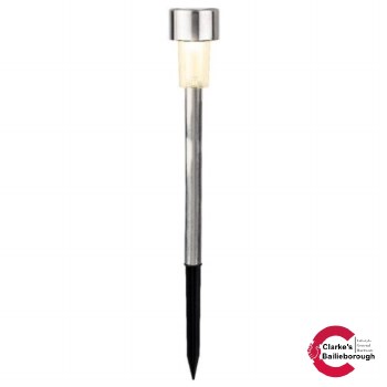 Solar Stake Light Stainless Steel Warm White