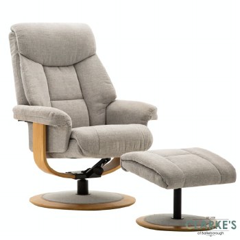 Sorrento Swivel, Recliner Chair with Stool Cloud