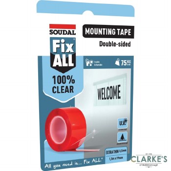 Soudal Fix All Ultra Strong Mounting Tape Clear 19mm