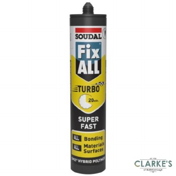 Soudal Fix All Turbo Sealant and Adhesive Black 290ml