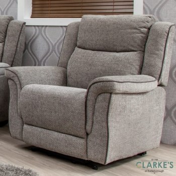 Spencer 1 seater fabric recliner light grey
