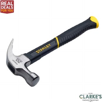 Stanley Curved Claw Fibreglass Shaft 560g (20oz) Hammer