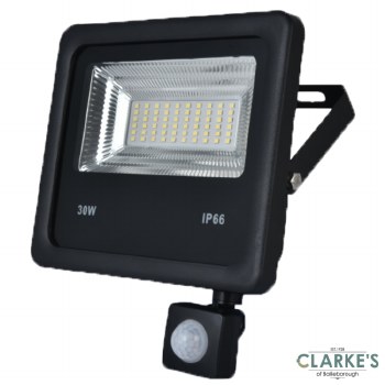 Auriga Ultra PIR 30W LED Flooflight IP66 Black