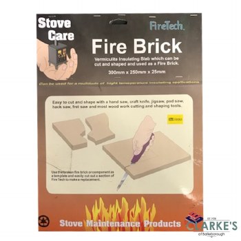 Stove Care Vermaculite Fire Brick 300mm x 500mm