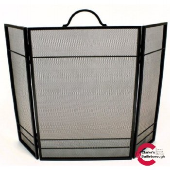 Striped 3 Fold Fire Screen