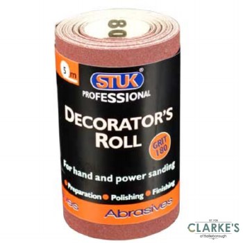Stuk Grit 120 Decorators Roll Sanding Paper 5m