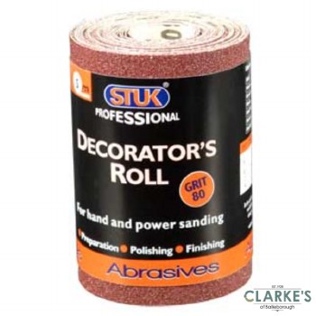 Stuk Grit 80 Decorators Roll Sanding Paper 5m