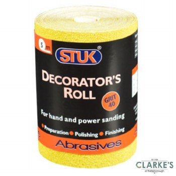 Stuk Grit 40 Yellow Decorators Roll Sanding Paper 5m