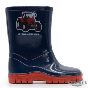 Swampmaster Junior Tractor Wellingtons Navy UK 3