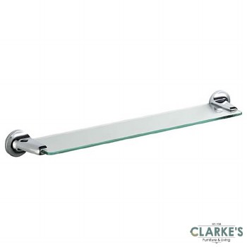 Tema Arno Tempered Glass Shelf with Chrome Fittings