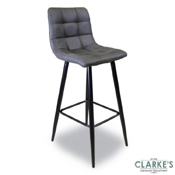 Selina Grey Fabric Bar Stool