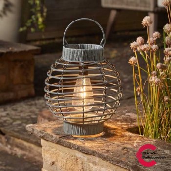 Terra Solar Lantern Grey