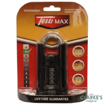 Tessi Max Combination Lock with Covered Shackle 63mm