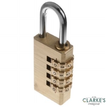 Tessi Brass Side Dial Combination Padlock 40 mm