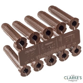 Thorsman Brown TP2B Wall Plugs Pack of 100