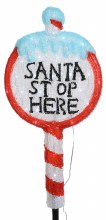 Lumineo 30 LED (67cm) Christmas "Santa Stop Here" Sign Light