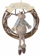 Rattan Wreath with Deer