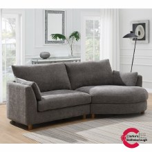 Alina RHF Curved Chaise Sofa Liberty Stone