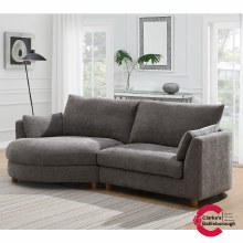 Alina LHF Curved Chaise Sofa Liberty Stone