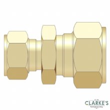 Easi Plumb 3/4" x 1/2" Straight Reducing Brass Compression Coupling