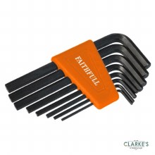 Faithfull Short Arm Hex Key Set Metric Sizes