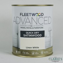 Fleetwood Advanced Quick Dry Satinwood Paint Linen White 750 ml