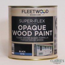 Fleetwood Super-Flex Opaque Wood Paint Satin Black 1 Litre