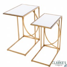 Franklyn Mirrored Side Tables Gold