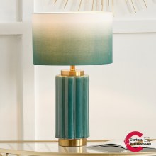 Lushan Green Scalloped Ceramic Table Lamp