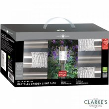 Martello Stainless Steel Solar Stake Lights - 3 Pack