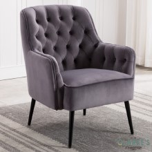 Miley Velvet Accent Chair Pirate Grey