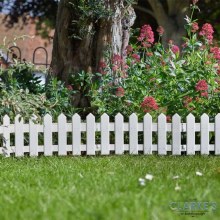 Picket Fence Decorative Garden / Lawn Edging 20cm White Picket Fence Decorative Garden / Lawn Edging 20cm White