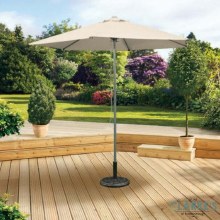 Pagoda Aluminium Push Up Garden Parasol Beige 2 Meter