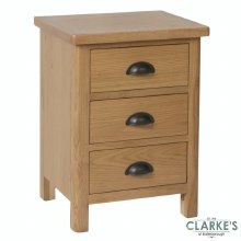 Purdi Oak Bedside Locker with 3 Drawers