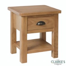 Purdi Oak Lamp Table with Drawer