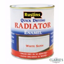 Rustins Radiator Enamel White Satin 1 Litre